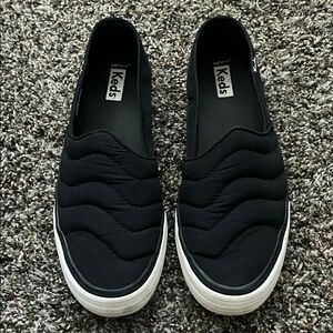 Keds Double Decker Black Slip-On Quilted Puffer Shoes, Size 9 Nylon Foam Comfort